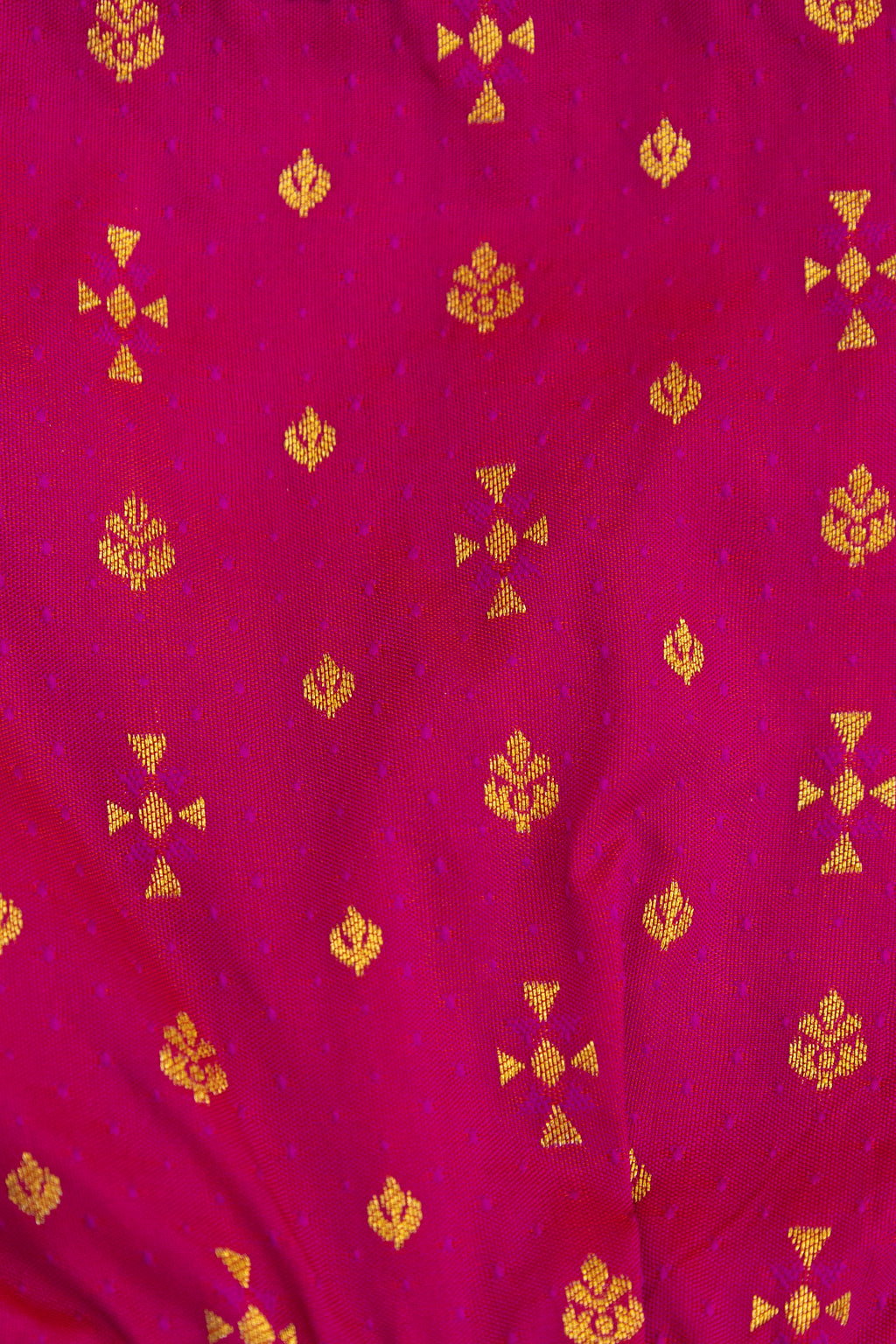 Rani Pink brocade silk unisex kunchi with beautiful golden lace for New Born Baby