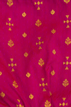 Rani Pink brocade silk unisex kunchi with beautiful golden lace for New Born Baby