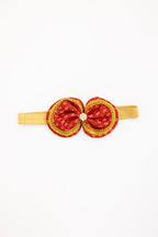 Laxmi Baby Girl Red Banaras Silk Dress & Accessories