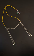Pearls Mundavalya with Drop Shaped Pearls and Colourful Glass Beads for Batu / Groom
