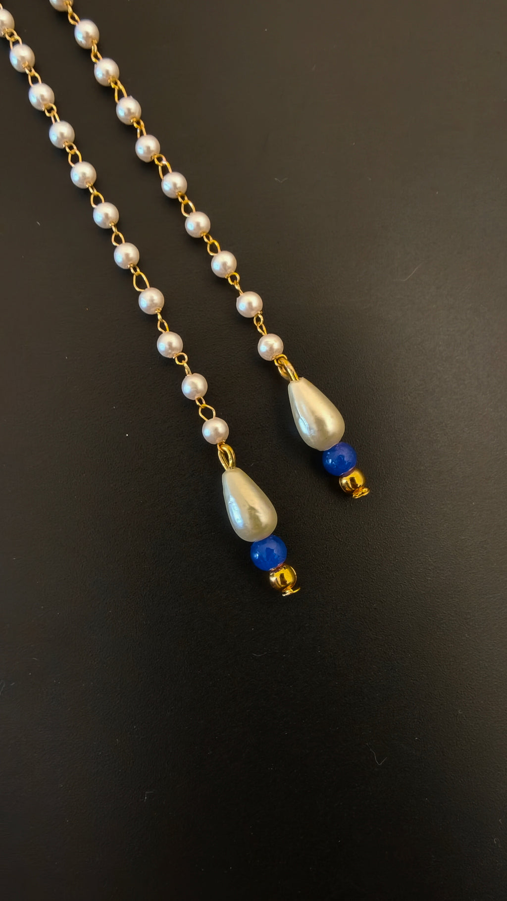 Pearls Mundavalya with Drop Shaped Pearls and Colourful Glass Beads for Batu / Groom