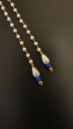 Pearls Mundavalya with Drop Shaped Pearls and Colourful Glass Beads for Batu / Groom
