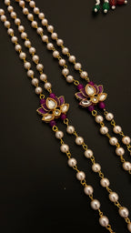 Pearl Double Layer Kanthi with Purple lotus findings for Batu
