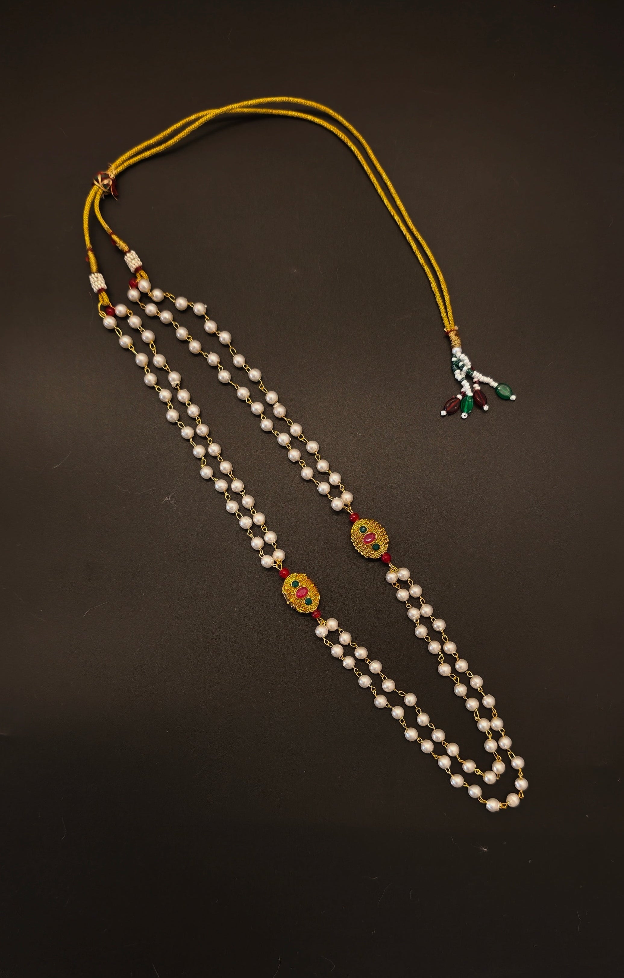 Meenakari Jadau Pendant Double Layer Pearl Kanthi