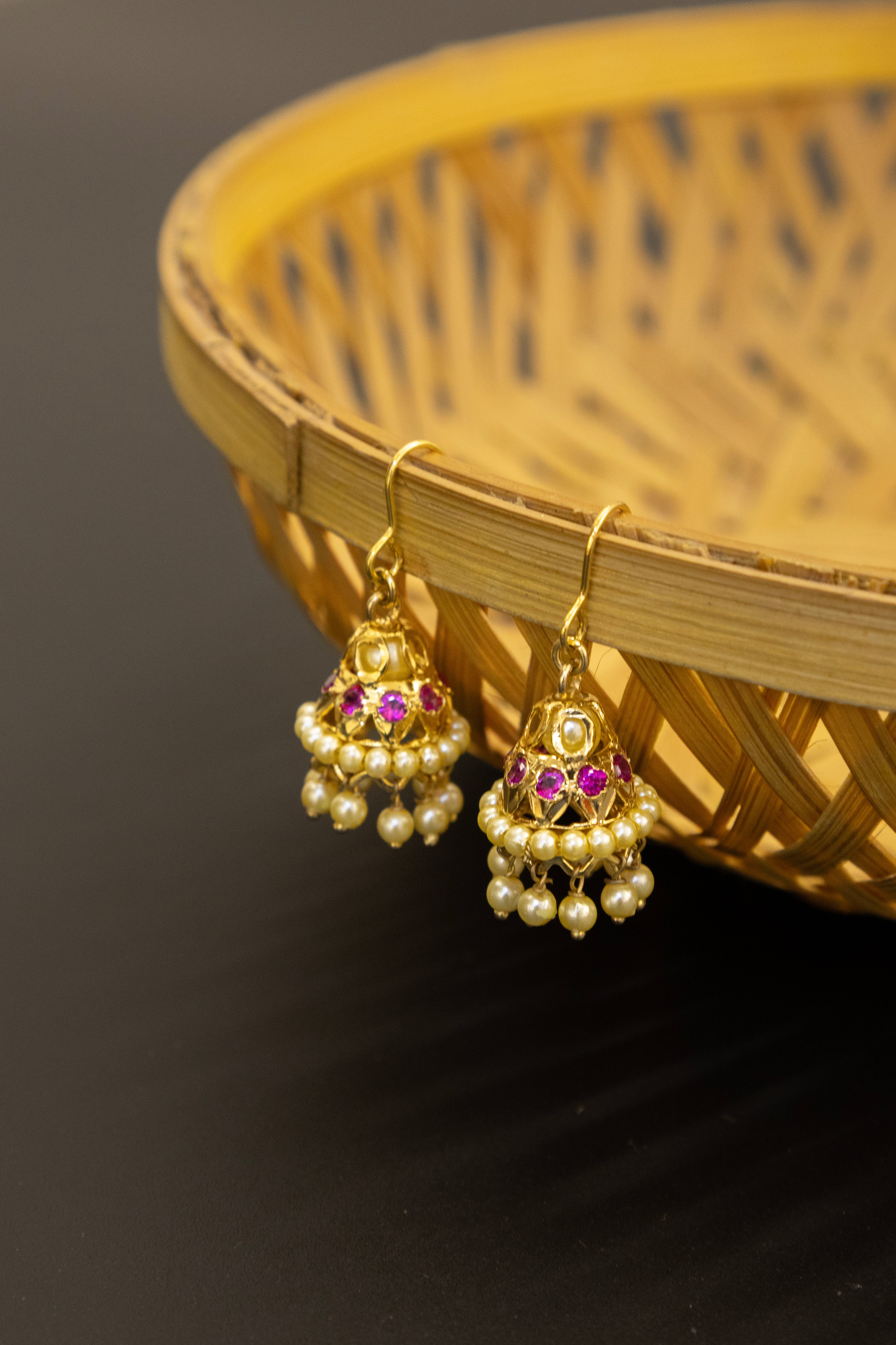 Dome Shaped Pearls Jhumka in Big Size