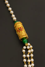 Pearl Double Layer Kanthi with cylindrical Rajwadi pendent for Batu