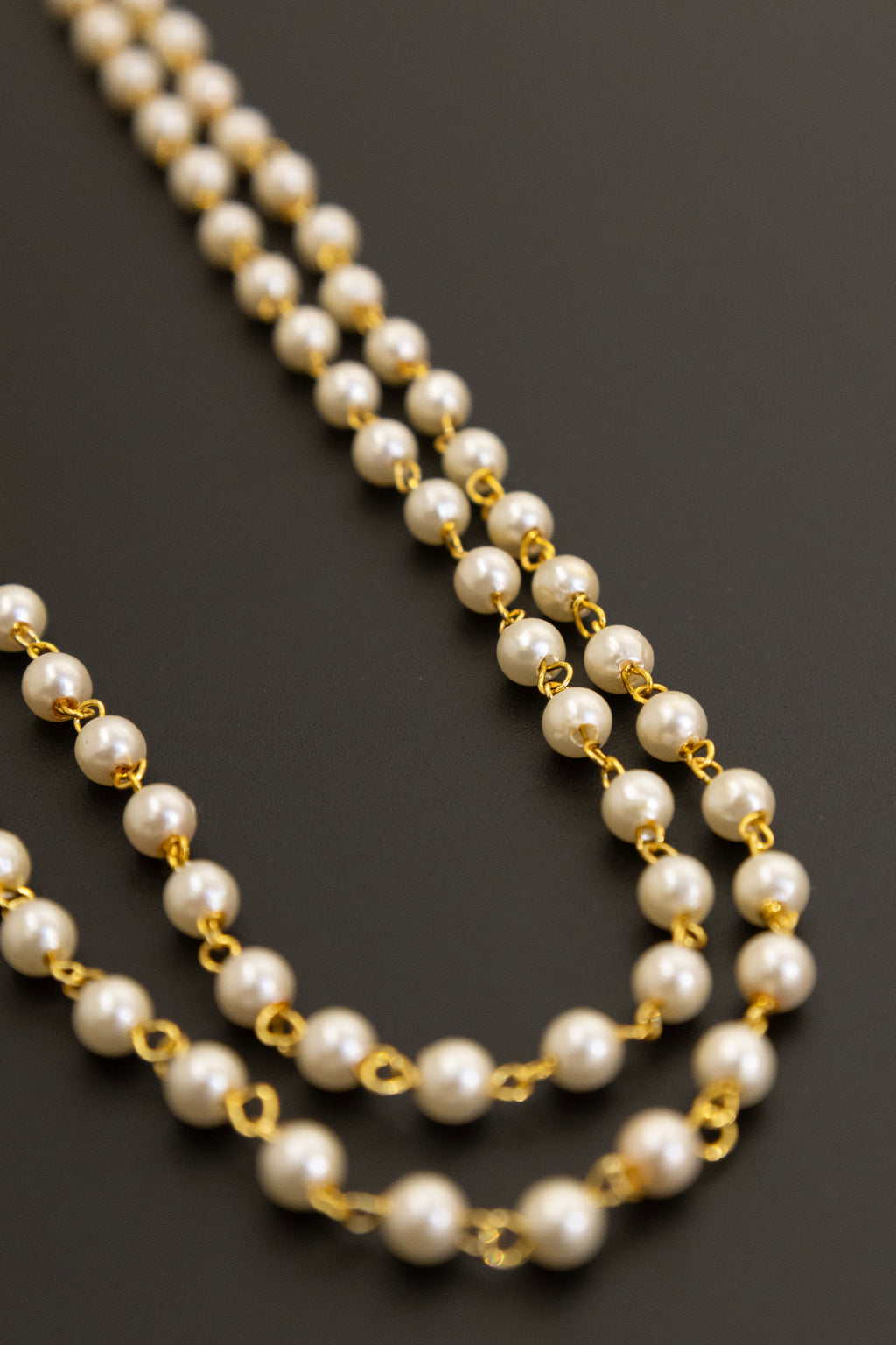 Pearl Double Layer Kanthi with green lotus findings for Batu