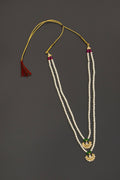 Pearl Double Layer Kanthi With Chandrakor Pendants