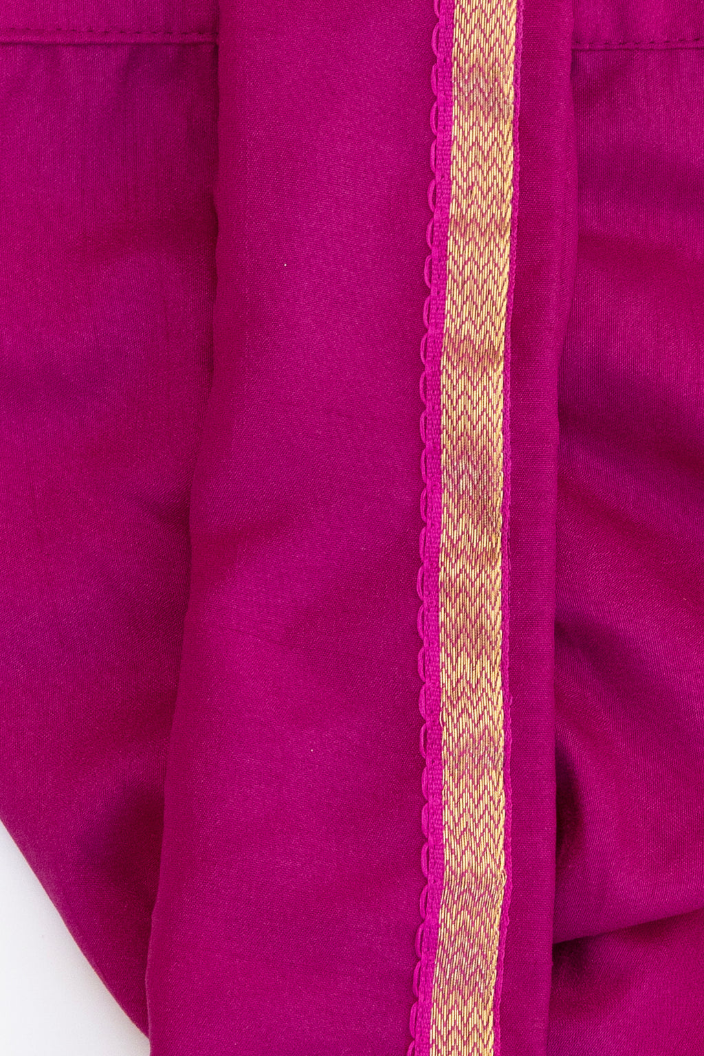 Magenta Crepe Silk Dhoti with Golden Border for Boys