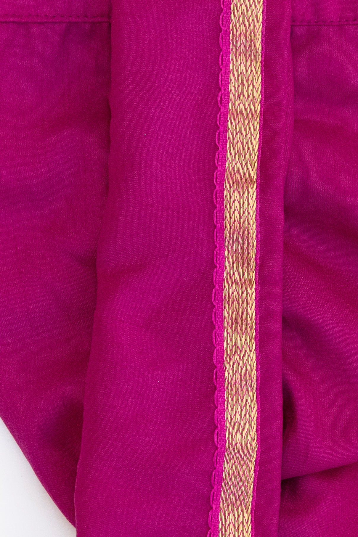 Magenta Crepe Silk Dhoti with Golden Border for Boys