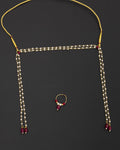 Pearls with Maroon glass beads Mundavali and bhikbali combo for batu/groom