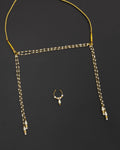 Pearls Mundavalya with Drop Shaped Pearls with Golden Findings and Pearl Bhikbali Combo for Batu/Groom
