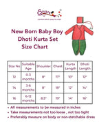 Mohak Set - Golden brocade chanderi overlap kurta with red piping teamed with red cotton silk dhoti for Newborn Baby Boy