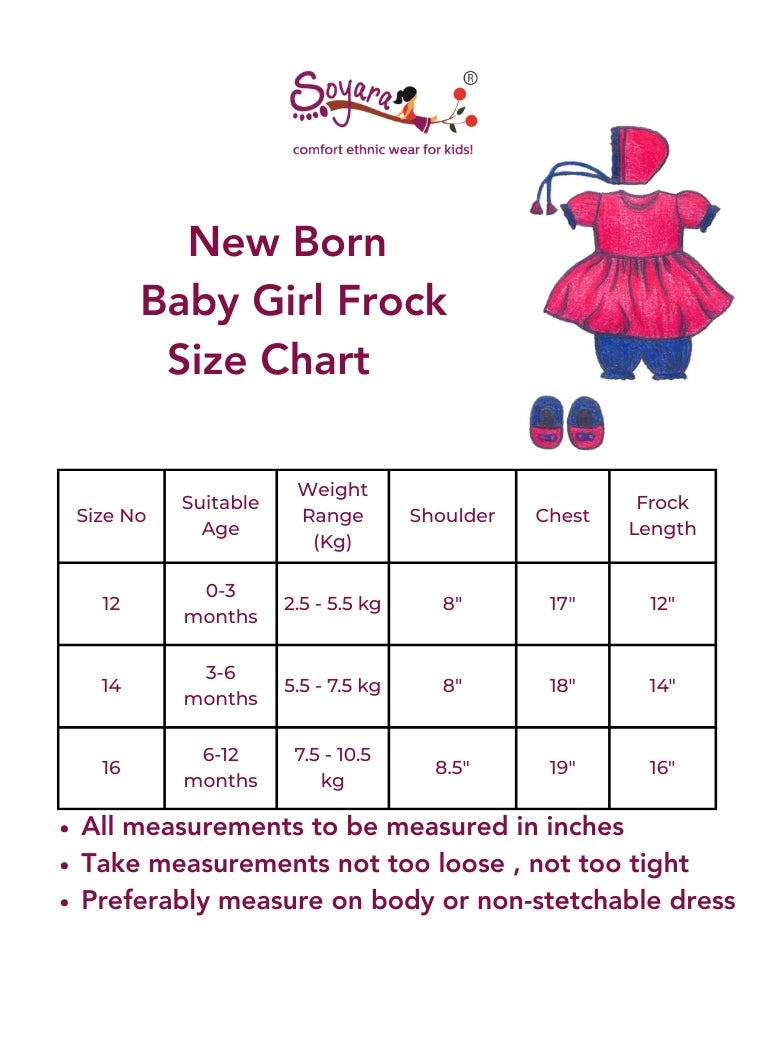 Saguna Set - Green brocade with coral pink malai silk front open flared newborn baby girl frock