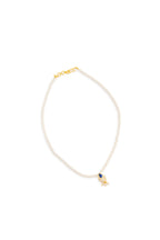 Aabha Set -Glass Pearls & Blue Kundan Pendant Necklace With Earrings
