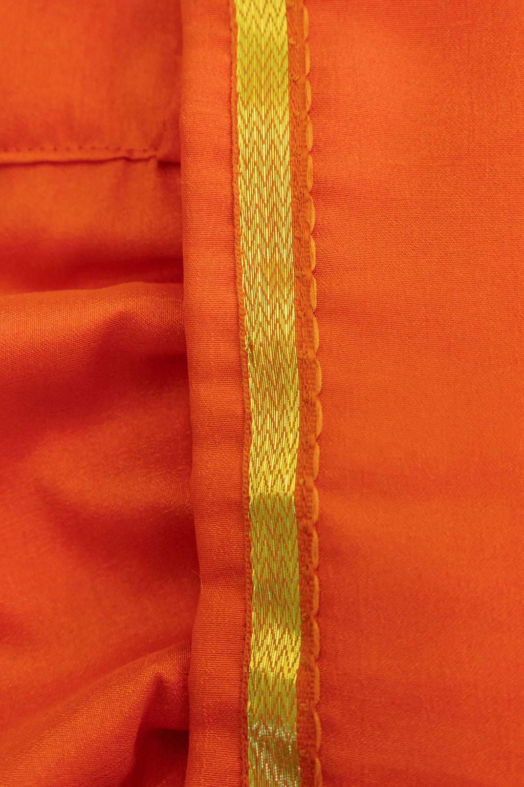 Orange Crepe Silk Dhoti with Golden Border for Boys