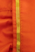Orange Crepe Silk Dhoti with Golden Border for Boys