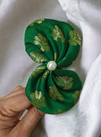 Accessories gifts fancy traditional ethnic hair accessories for kids trendy handmade hairclip fabric hair accessories hair band head band brocade handcrafted hair pin hair accessory tic-tac clips matching assorted mix n match pearl multicolour metal golden bow rubber band      