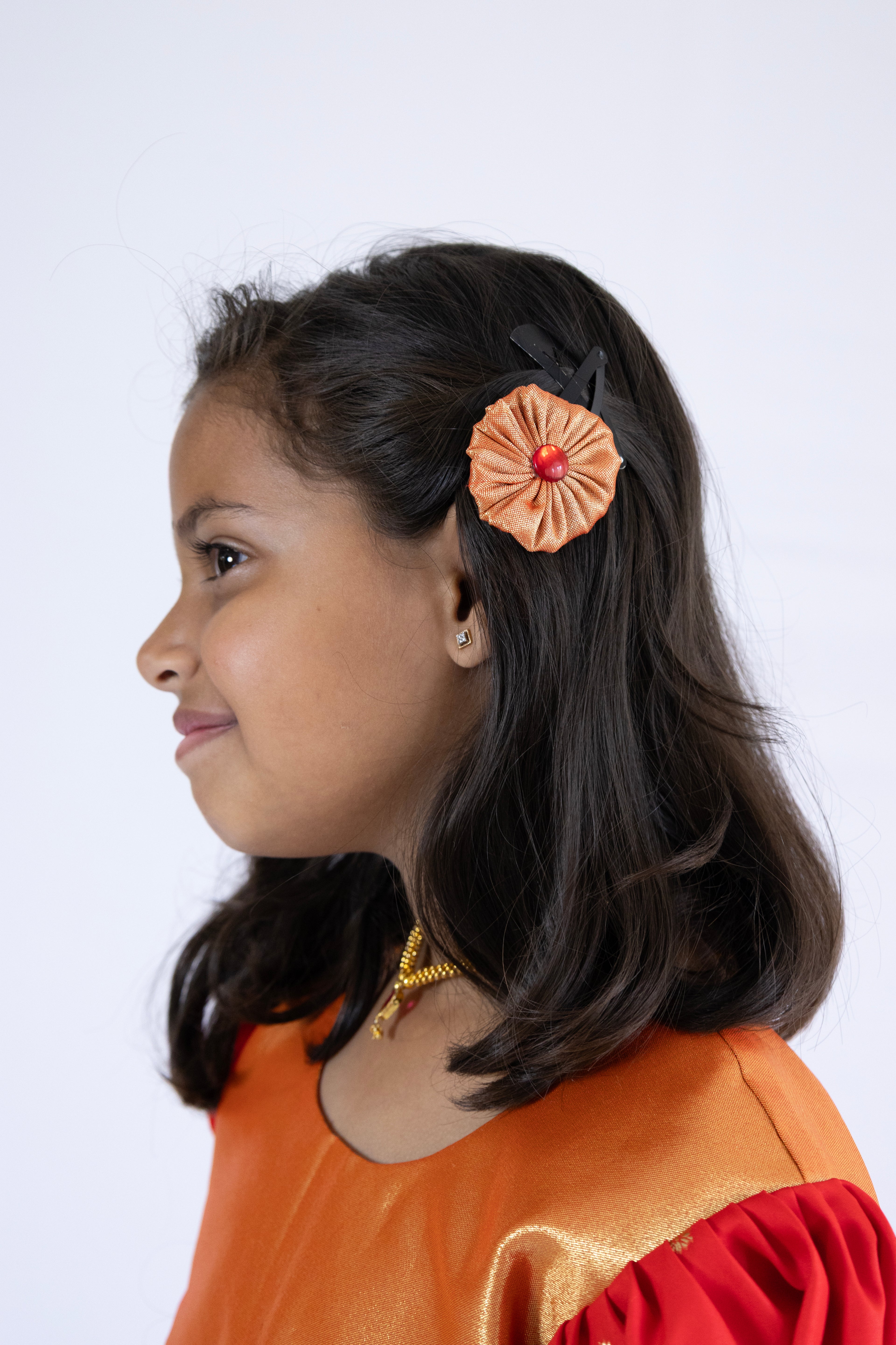 Premium paithani jari gold fabric high low choli with bright Red Premium Banaras soft silk Pleated Long skirt / ghagra for Girls