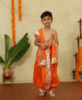 Orange Mysore Silk Sovale Uparane Set With Muniya Paithani Border