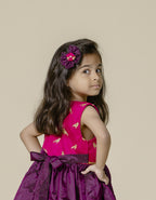 Wine Colored Handcrafted Mysore Silk Bow Motif Hairclip
