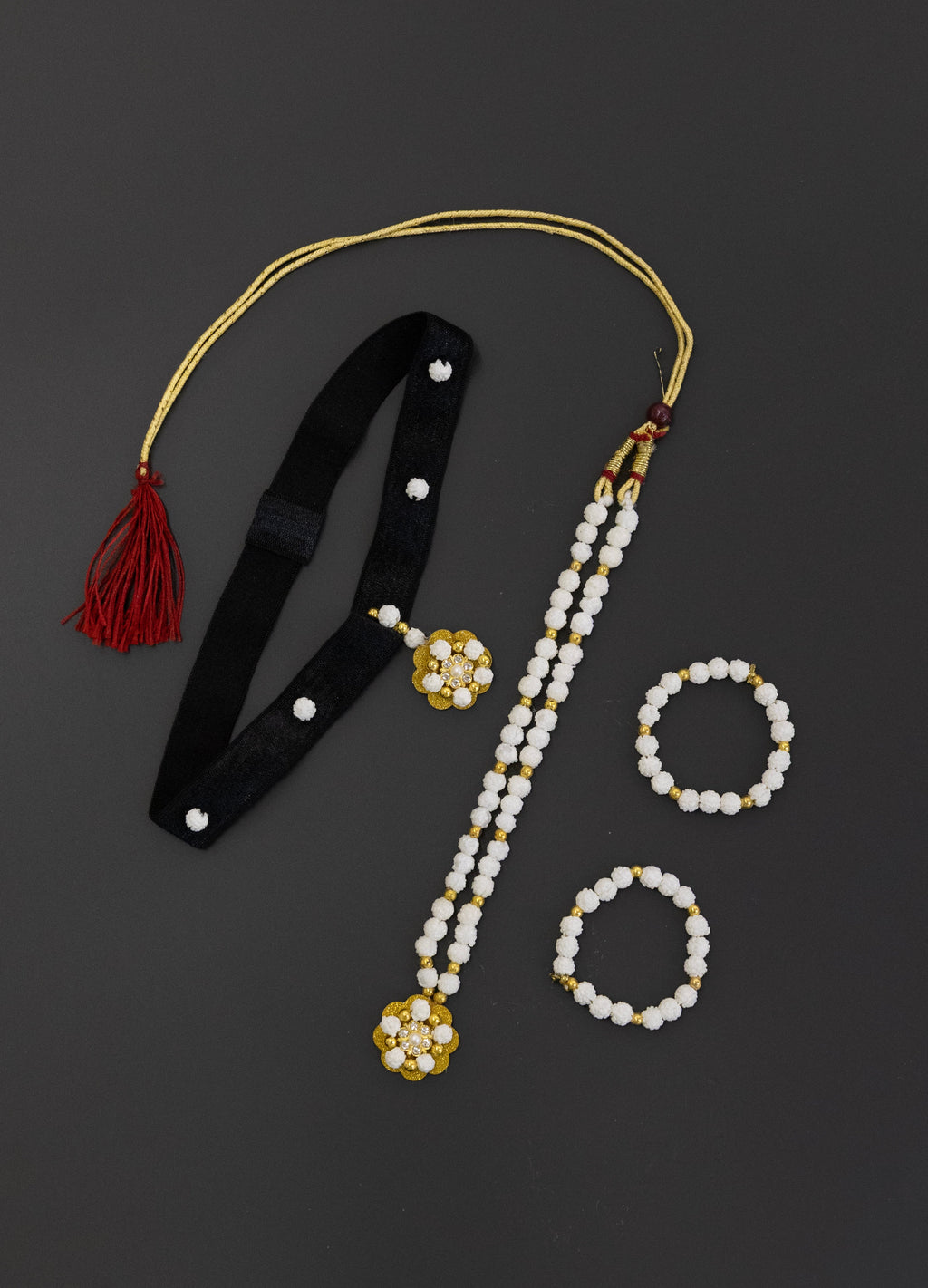 Brocade bodice with plain black pooja silk bottom highlighted with golden border for girls (Copy)