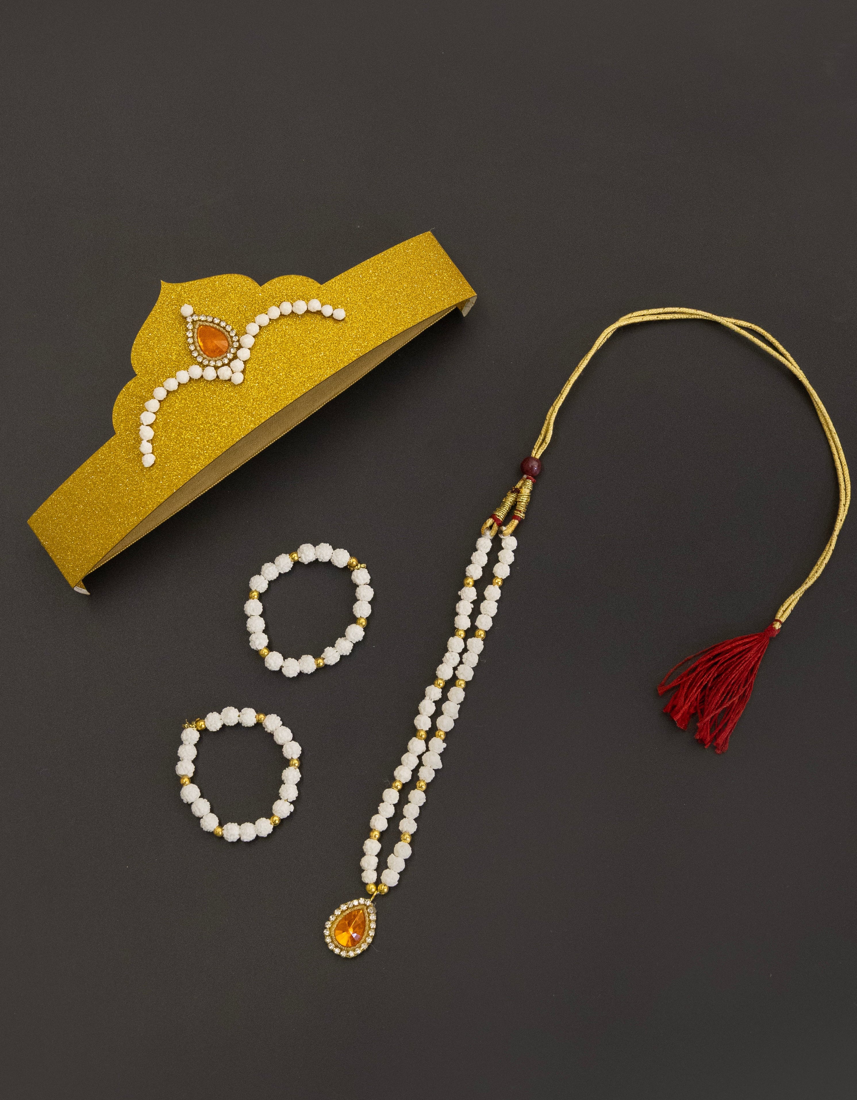 Radha Krishna Orange unisex set for Makar Sankrant Festival