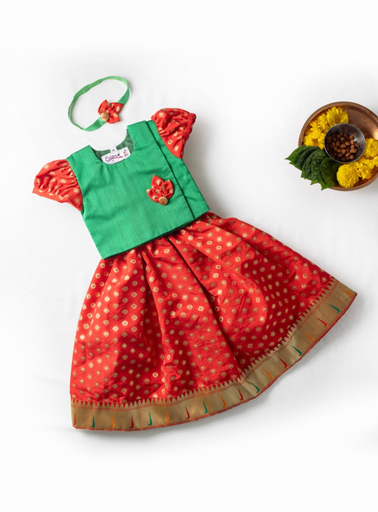 Traditional dress for Noolukettu Ceremony,Pachavi Puja,cradle ceremony,Rice Ceremony,Chatti Puja etc.Apt gifting idea 