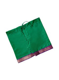 Bottle Green Mysore Silk Inner Pant With Purple Paithani Lace