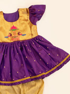 Radnyee Purple Paithani 4 Piece Set For Baby Girl