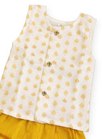 Daksh Baby Boy Ivory Brocade Silk Vest & Yellow Pants Set