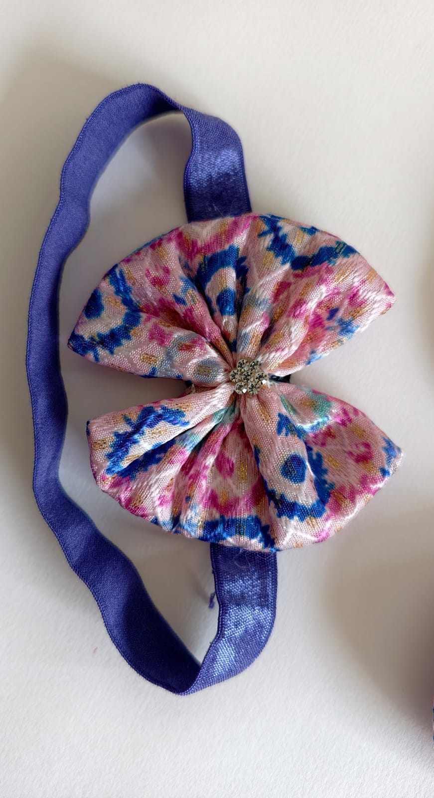 Handcrafted Baby Pink Printed Baby Booties & Matching Headband Set
