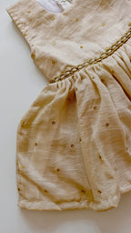 Cream Vichitra Silk Baby Girl Dress