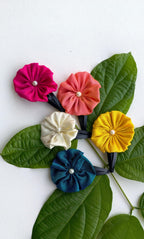 Suman Handcrafted Silk Flower Hair Clips, Set Of 2