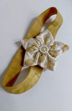 White Sadafuli Flower Stretchable Headband For Baby G