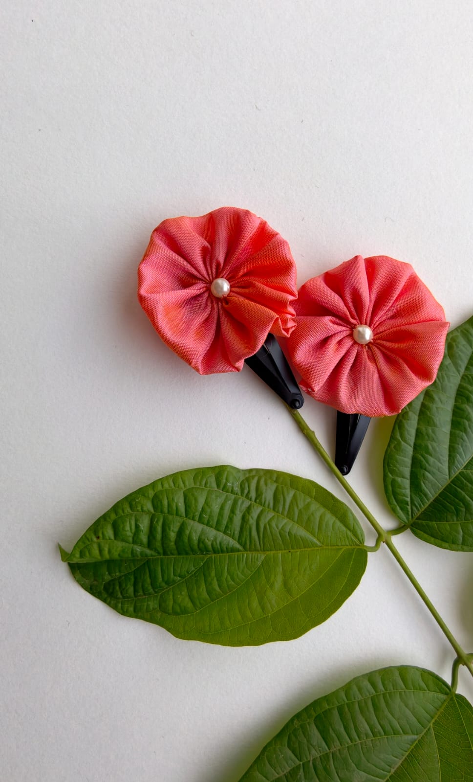 Suman Handcrafted Silk Flower Hair Clips, Set Of 2