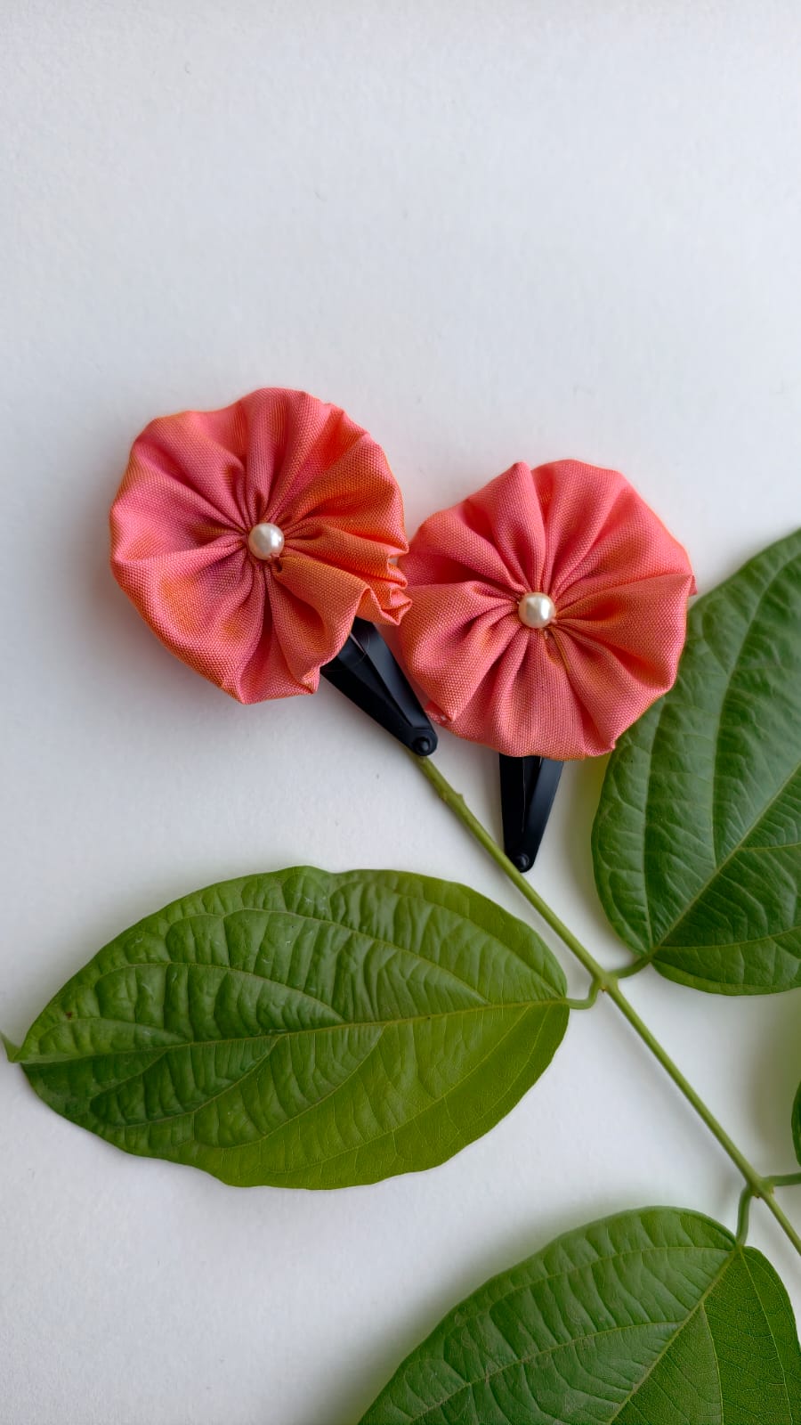 Suman Handcrafted Silk Flower Hair Clips, Set Of 2