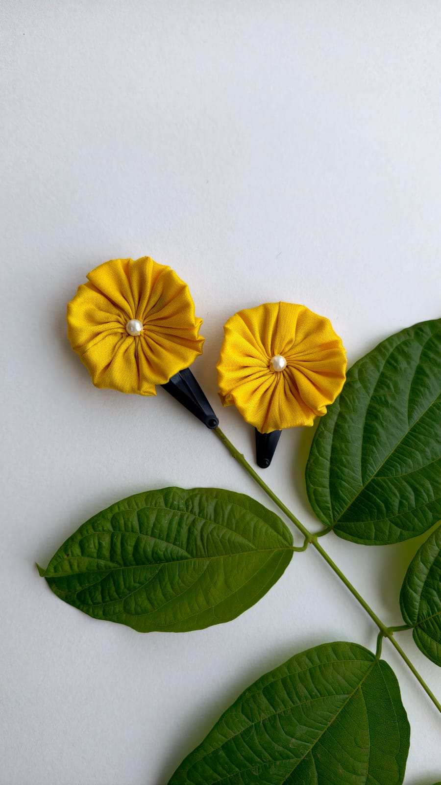 Suman Handcrafted Silk Flower Hair Clips, Set Of 2
