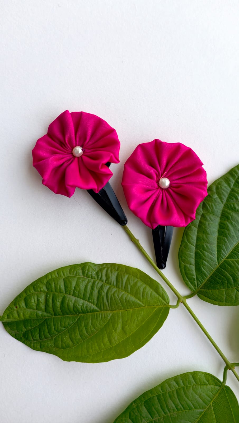 Suman Handcrafted Silk Flower Hair Clips, Set Of 2