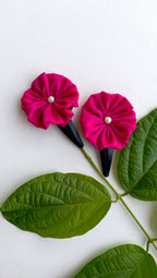 Suman Handcrafted Silk Flower Hair Clips, Set Of 2