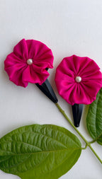 Suman Handcrafted Silk Flower Hair Clips, Set Of 2