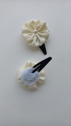 Suman Handcrafted Silk Flower Hair Clips, Set Of 2