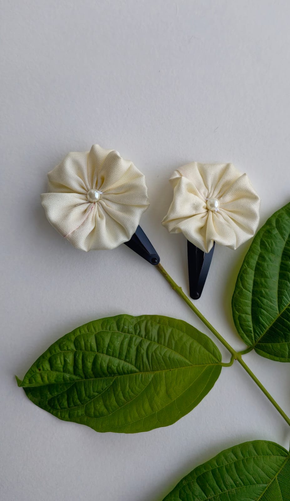 Suman Handcrafted Silk Flower Hair Clips, Set Of 2