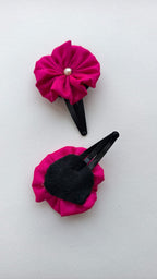 Suman Handcrafted Silk Flower Hair Clips, Set Of 2