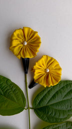 Suman Handcrafted Silk Flower Hair Clips, Set Of 2