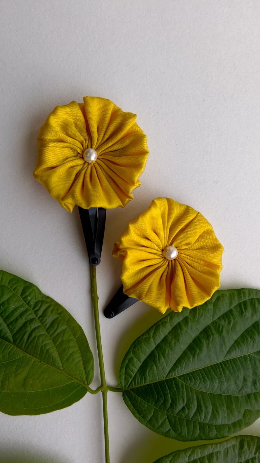 Suman Handcrafted Silk Flower Hair Clips, Set Of 2