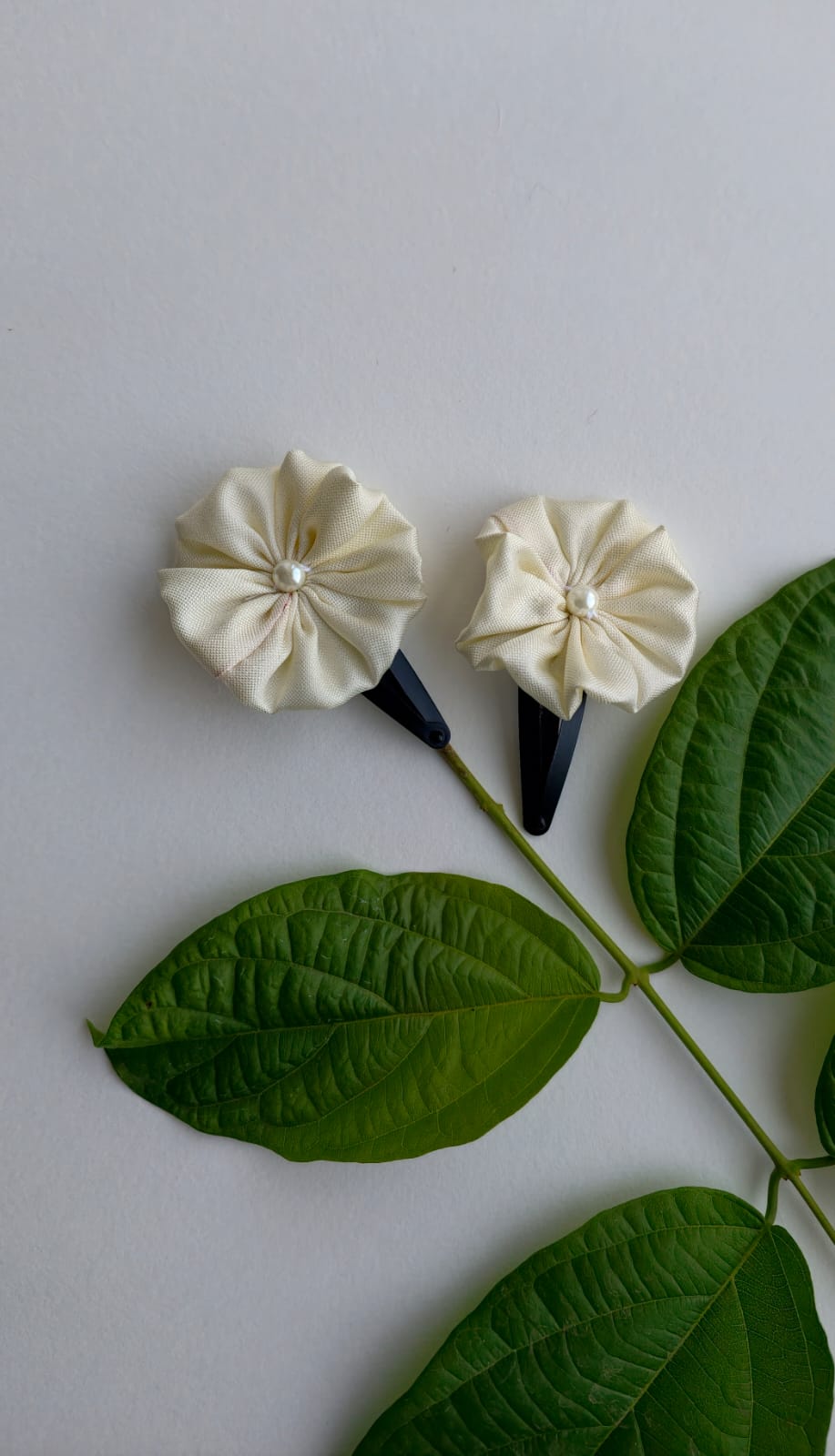 Suman Handcrafted Silk Flower Hair Clips, Set Of 2