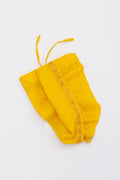 Yellow Crepe Silk Dhoti with Golden Border for Boys