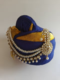 White Kundan big sized  Pagadi Brooch with Pearls and stones Maala attachment for Batu\ Groom