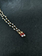 Pearls Mundavalya with Golden Finding and Colorful Glass Bead for Batu